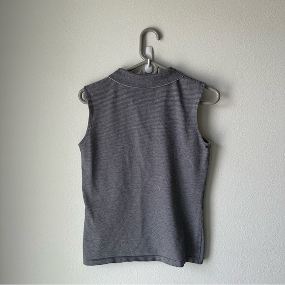 Lacoste // Navy striped Sleeveless Polo shirt Slim fit Size 38 - Picture 2 of 9